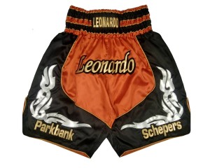 Shorts Boxe Anglaise Personnalisé : KNBSH-024-Orange-Noir